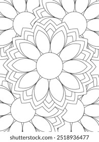 All these designs are hand-drawn and unique 
Flower Beautiful black and white illustration for adult coloring book,
This is a printable Beautiful Zentangle Coloring page for KDP Interior, POD products