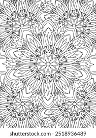 Todos estos diseños son hechos a mano y únicos 
Flor Hermosa ilustración en blanco y negro para el libro de colorear para adultos,
Esta es una página para colorear Zentangle hermosa para imprimir para KDP Interior, productos POD