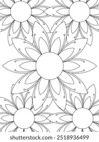 All these designs are hand-drawn and unique 
Flower Beautiful black and white illustration for adult coloring book,
This is a printable Beautiful Zentangle Coloring page for KDP Interior, POD products