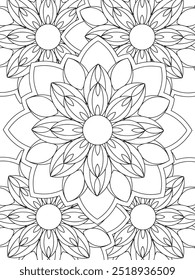 All these designs are hand-drawn and unique 
Flower Beautiful black and white illustration for adult coloring book,
This is a printable Beautiful Zentangle Coloring page for KDP Interior, POD products