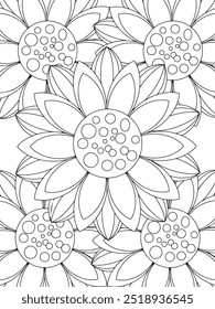 All these designs are hand-drawn and unique 
Flower Beautiful black and white illustration for adult coloring book,
This is a printable Beautiful Zentangle Coloring page for KDP Interior, POD products