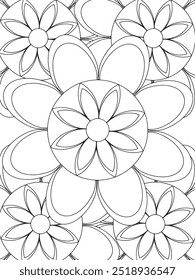 All these designs are hand-drawn and unique 
Flower Beautiful black and white illustration for adult coloring book,
This is a printable Beautiful Zentangle Coloring page for KDP Interior, POD products