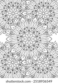 All these designs are hand-drawn and unique 
Flower Beautiful black and white illustration for adult coloring book,
This is a printable Beautiful Zentangle Coloring page for KDP Interior, POD products