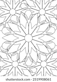 All these designs are hand-drawn and unique 
Flower Beautiful black and white illustration for adult coloring book,
This is a printable Beautiful Zentangle Coloring page for KDP Interior, POD products