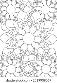 All these designs are hand-drawn and unique 
Flower Beautiful black and white illustration for adult coloring book,
This is a printable Beautiful Zentangle Coloring page for KDP Interior, POD products