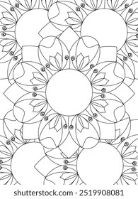 All these designs are hand-drawn and unique 
Flower Beautiful black and white illustration for adult coloring book,
This is a printable Beautiful Zentangle Coloring page for KDP Interior, POD products