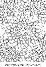 All these designs are hand-drawn and unique 
Flower Beautiful black and white illustration for adult coloring book,
This is a printable Beautiful Zentangle Coloring page for KDP Interior, POD products