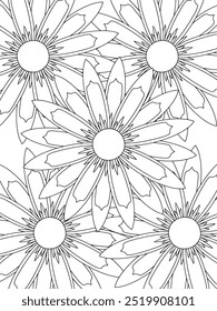 All these designs are hand-drawn and unique 
Flower Beautiful black and white illustration for adult coloring book,
This is a printable Beautiful Zentangle Coloring page for KDP Interior, POD products