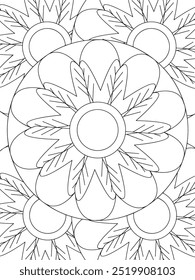 All these designs are hand-drawn and unique 
Flower Beautiful black and white illustration for adult coloring book,
This is a printable Beautiful Zentangle Coloring page for KDP Interior, POD products