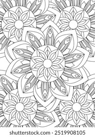 Todos estos diseños son hechos a mano y únicos 
Flor Hermosa ilustración en blanco y negro para el libro de colorear para adultos,
Esta es una página para colorear Zentangle hermosa para imprimir para KDP Interior, productos POD