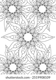 All these designs are hand-drawn and unique 
Flower Beautiful black and white illustration for adult coloring book,
This is a printable Beautiful Zentangle Coloring page for KDP Interior, POD products