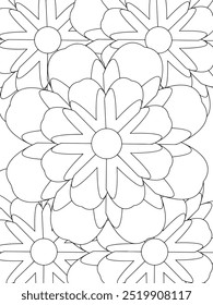 All these designs are hand-drawn and unique 
Flower Beautiful black and white illustration for adult coloring book,
This is a printable Beautiful Zentangle Coloring page for KDP Interior, POD products