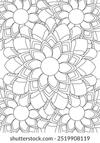 All these designs are hand-drawn and unique 
Flower Beautiful black and white illustration for adult coloring book,
This is a printable Beautiful Zentangle Coloring page for KDP Interior, POD products