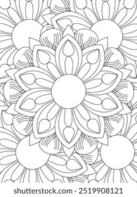 All these designs are hand-drawn and unique 
Flower Beautiful black and white illustration for adult coloring book,
This is a printable Beautiful Zentangle Coloring page for KDP Interior, POD products