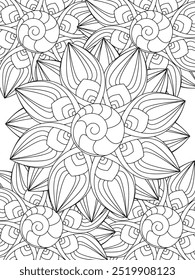 All these designs are hand-drawn and unique 
Flower Beautiful black and white illustration for adult coloring book,
This is a printable Beautiful Zentangle Coloring page for KDP Interior, POD products