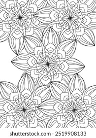 All these designs are hand-drawn and unique 
Flower Beautiful black and white illustration for adult coloring book,
This is a printable Beautiful Zentangle Coloring page for KDP Interior, POD products