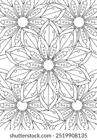 All these designs are hand-drawn and unique 
Flower Beautiful black and white illustration for adult coloring book,
This is a printable Beautiful Zentangle Coloring page for KDP Interior, POD products