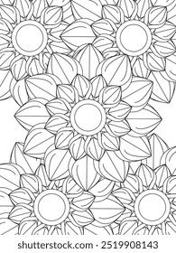 All these designs are hand-drawn and unique 
Flower Beautiful black and white illustration for adult coloring book,
This is a printable Beautiful Zentangle Coloring page for KDP Interior, POD products