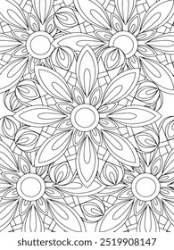 All these designs are hand-drawn and unique 
Flower Beautiful black and white illustration for adult coloring book,
This is a printable Beautiful Zentangle Coloring page for KDP Interior, POD products