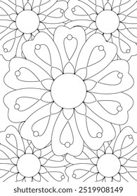 All these designs are hand-drawn and unique 
Flower Beautiful black and white illustration for adult coloring book,
This is a printable Beautiful Zentangle Coloring page for KDP Interior, POD products