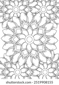 All these designs are hand-drawn and unique 
Flower Beautiful black and white illustration for adult coloring book,
This is a printable Beautiful Zentangle Coloring page for KDP Interior, POD products