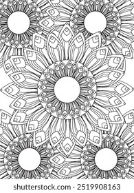 All these designs are hand-drawn and unique 
Flower Beautiful black and white illustration for adult coloring book,
This is a printable Beautiful Zentangle Coloring page for KDP Interior, POD products