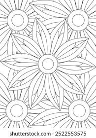 All these designs are hand-drawn and unique 
Flower Beautiful black and white illustration for adult coloring book,
This is a printable Beautiful Zentangle Coloring page for KDP Interior, POD products