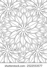 All these designs are hand-drawn and unique 
Flower Beautiful black and white illustration for adult coloring book,
This is a printable Beautiful Zentangle Coloring page for KDP Interior, POD products