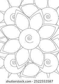 All these designs are hand-drawn and unique 
Flower Beautiful black and white illustration for adult coloring book,
This is a printable Beautiful Zentangle Coloring page for KDP Interior, POD products