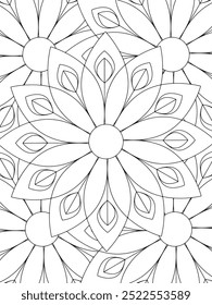 All these designs are hand-drawn and unique 
Flower Beautiful black and white illustration for adult coloring book,
This is a printable Beautiful Zentangle Coloring page for KDP Interior, POD products