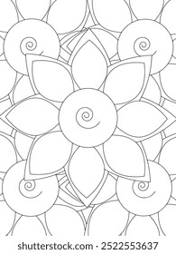 All these designs are hand-drawn and unique 
Flower Beautiful black and white illustration for adult coloring book,
This is a printable Beautiful Zentangle Coloring page for KDP Interior, POD products