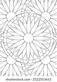 All these designs are hand-drawn and unique 
Flower Beautiful black and white illustration for adult coloring book,
This is a printable Beautiful Zentangle Coloring page for KDP Interior, POD products