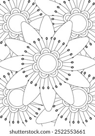 All these designs are hand-drawn and unique 
Flower Beautiful black and white illustration for adult coloring book,
This is a printable Beautiful Zentangle Coloring page for KDP Interior, POD products