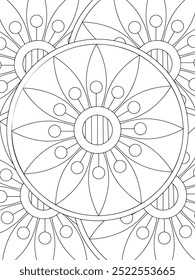 All these designs are hand-drawn and unique 
Flower Beautiful black and white illustration for adult coloring book,
This is a printable Beautiful Zentangle Coloring page for KDP Interior, POD products