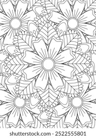 All these designs are hand-drawn and unique 
Flower Beautiful black and white illustration for adult coloring book,
This is a printable Beautiful Zentangle Coloring page for KDP Interior, POD products