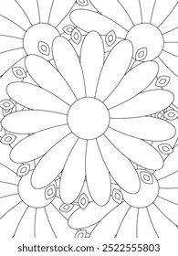 All these designs are hand-drawn and unique 
Flower Beautiful black and white illustration for adult coloring book,
This is a printable Beautiful Zentangle Coloring page for KDP Interior, POD products