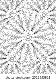 All these designs are hand-drawn and unique 
Flower Beautiful black and white illustration for adult coloring book,
This is a printable Beautiful Zentangle Coloring page for KDP Interior, POD products