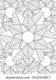 All these designs are hand-drawn and unique 
Flower Beautiful black and white illustration for adult coloring book,
This is a printable Beautiful Zentangle Coloring page for KDP Interior, POD products