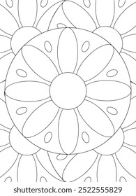 All these designs are hand-drawn and unique 
Flower Beautiful black and white illustration for adult coloring book,
This is a printable Beautiful Zentangle Coloring page for KDP Interior, POD products