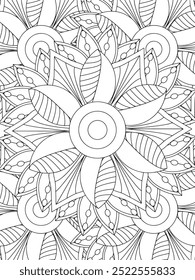 All these designs are hand-drawn and unique 
Flower Beautiful black and white illustration for adult coloring book,
This is a printable Beautiful Zentangle Coloring page for KDP Interior, POD products