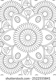 All these designs are hand-drawn and unique 
Flower Beautiful black and white illustration for adult coloring book,
This is a printable Beautiful Zentangle Coloring page for KDP Interior, POD products