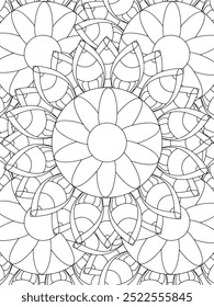 All these designs are hand-drawn and unique 
Flower Beautiful black and white illustration for adult coloring book,
This is a printable Beautiful Zentangle Coloring page for KDP Interior, POD products