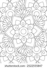 All these designs are hand-drawn and unique 
Flower Beautiful black and white illustration for adult coloring book,
This is a printable Beautiful Zentangle Coloring page for KDP Interior, POD products