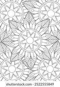 All these designs are hand-drawn and unique 
Flower Beautiful black and white illustration for adult coloring book,
This is a printable Beautiful Zentangle Coloring page for KDP Interior, POD products