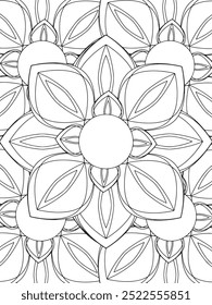 All these designs are hand-drawn and unique 
Flower Beautiful black and white illustration for adult coloring book,
This is a printable Beautiful Zentangle Coloring page for KDP Interior, POD products