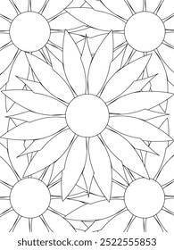 All these designs are hand-drawn and unique 
Flower Beautiful black and white illustration for adult coloring book,
This is a printable Beautiful Zentangle Coloring page for KDP Interior, POD products