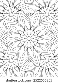 All these designs are hand-drawn and unique 
Flower Beautiful black and white illustration for adult coloring book,
This is a printable Beautiful Zentangle Coloring page for KDP Interior, POD products