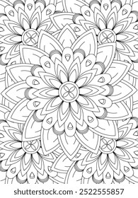 All these designs are hand-drawn and unique 
Flower Beautiful black and white illustration for adult coloring book,
This is a printable Beautiful Zentangle Coloring page for KDP Interior, POD products