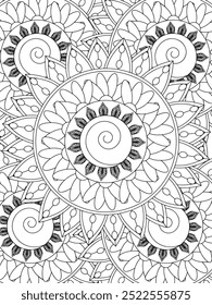 All these designs are hand-drawn and unique 
Flower Beautiful black and white illustration for adult coloring book,
This is a printable Beautiful Zentangle Coloring page for KDP Interior, POD products