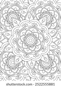 All these designs are hand-drawn and unique 
Flower Beautiful black and white illustration for adult coloring book,
This is a printable Beautiful Zentangle Coloring page for KDP Interior, POD products